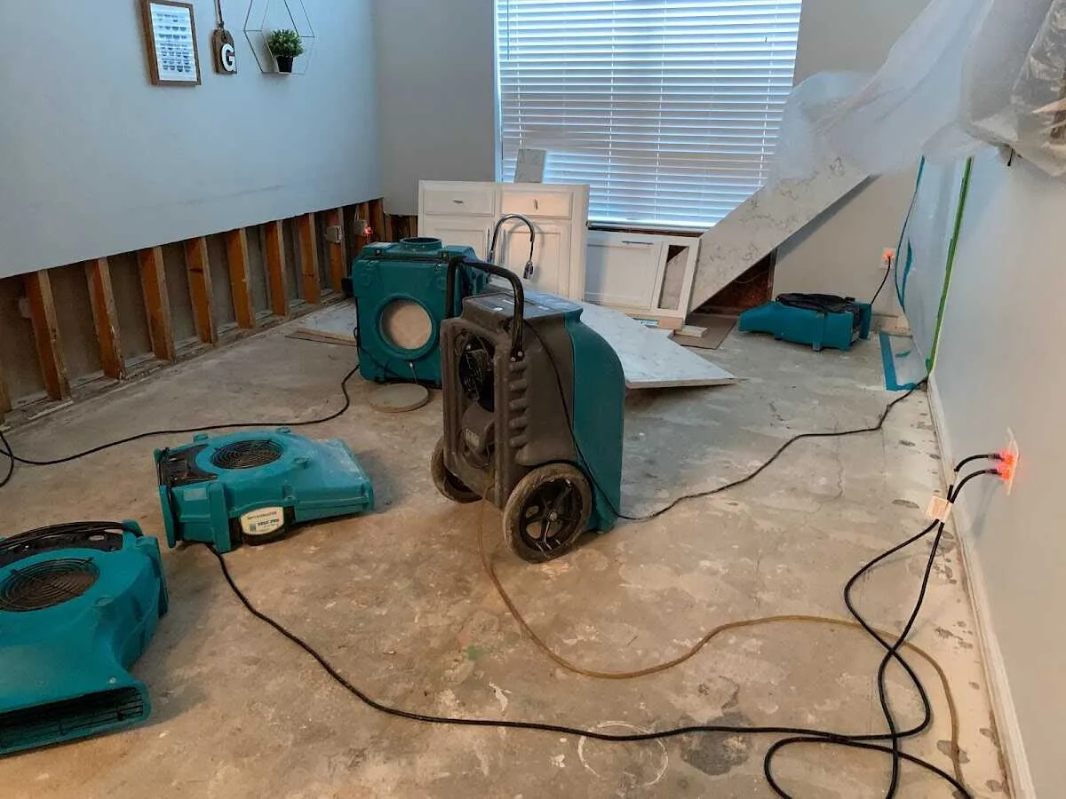 Dehumidifier in flood-cut room for Water Extraction & Removal in South Orange Village